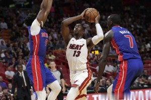  阿德巴约两双建功热火击败活塞稳固东部排名